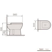 YS22215F Single stantes latrinae ceramic, P-captionem washdown latrinam;