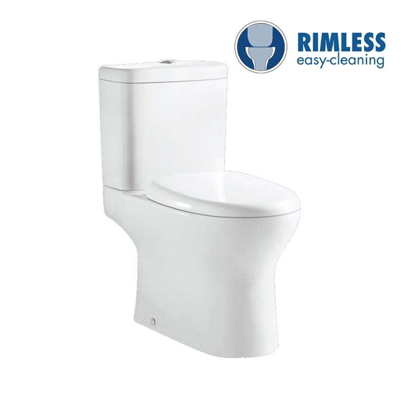 YS22274 2-piece Rimless ceramic toilet, P-laqueum washdown latrinam;