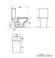 YS22291P 2-piece Rimless ceramic toilet, P-laqueum washdown latrinam;