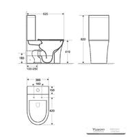 YS22294P2 2-piece Rimless ceramic toilet, P-laqueum washdown latrinam;