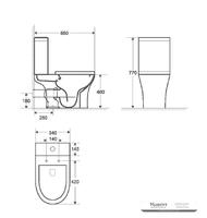 YS22294P 2-piece Rimless ceramic toilet, P-laqueum washdown latrinam;