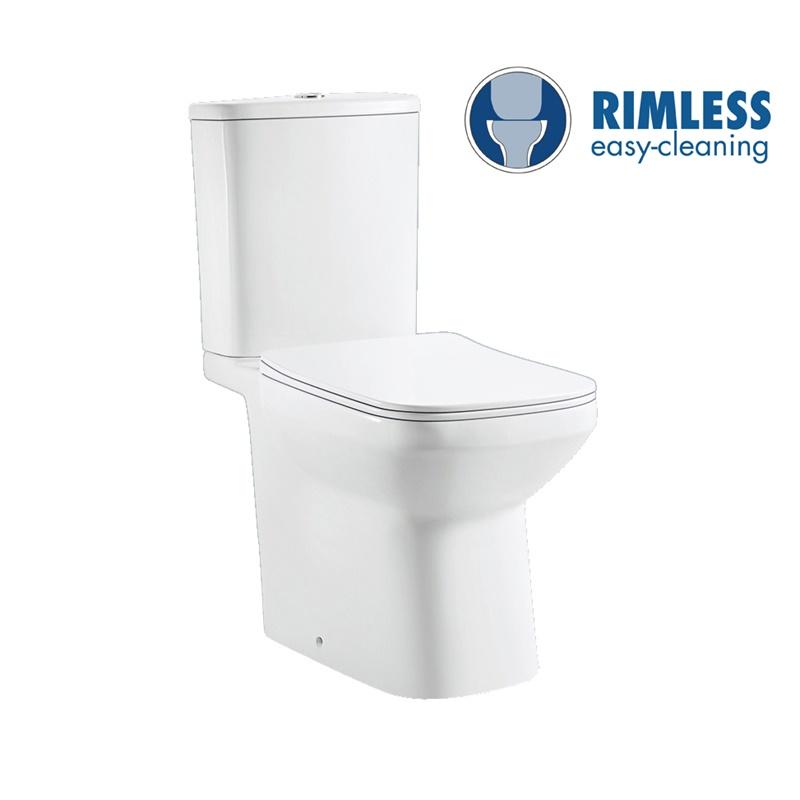 YS22295 2-piece Rimless ceramic toilet, P-laqueus washdown toilet;