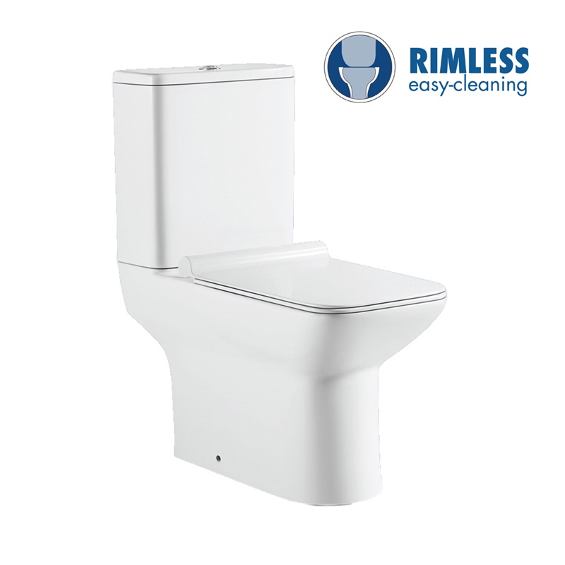 YS22296 2-piece Rimless ceramic toilet, P-laqueus washdown toilet;