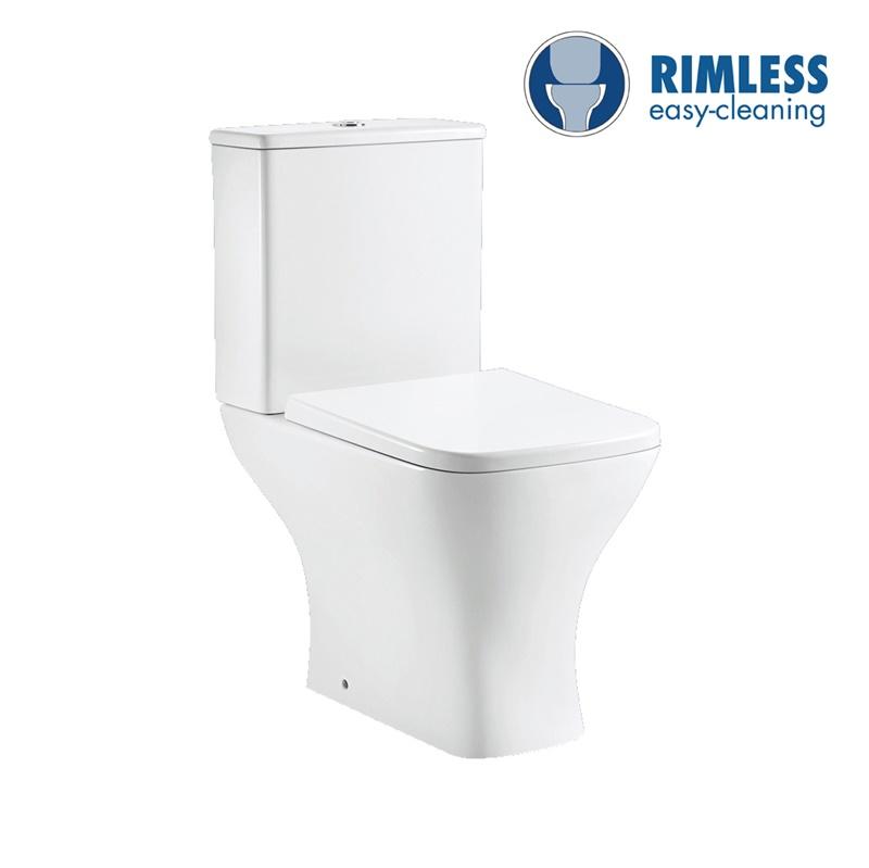 YS22297 2-piece Rimless ceramic toilet, P-laqueus washdown toilet;
