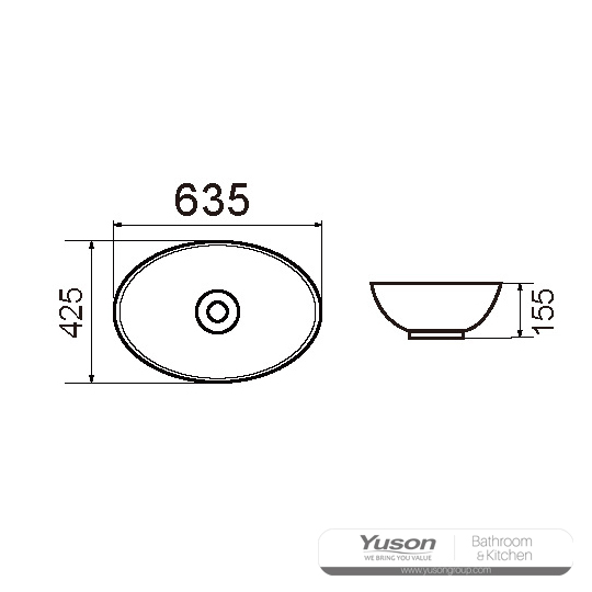 YS28416 Ceramicum supra abalienatum pelvim, basim artificiosa, mergi ceramic;