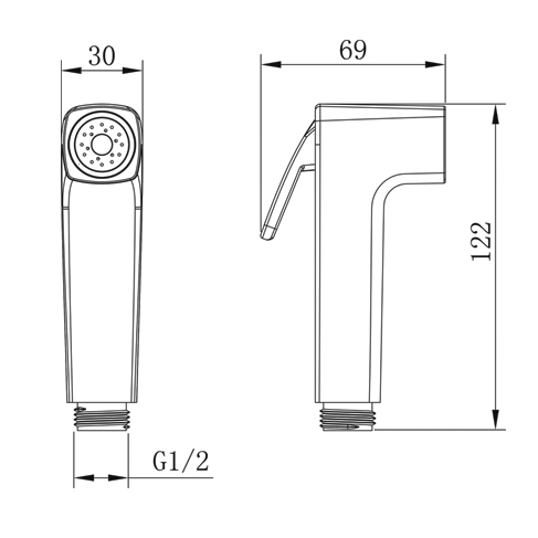 YS36076 ABS Shataff, bidet sprayer, rinsing sprayer