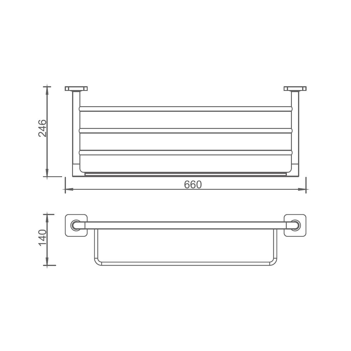 10262 Sleek Bathroom Accessories Brass Wall-euned Towel Rack