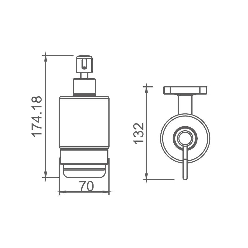 10182 Sleek Bathroom Accessories Brass Soap Dispensator