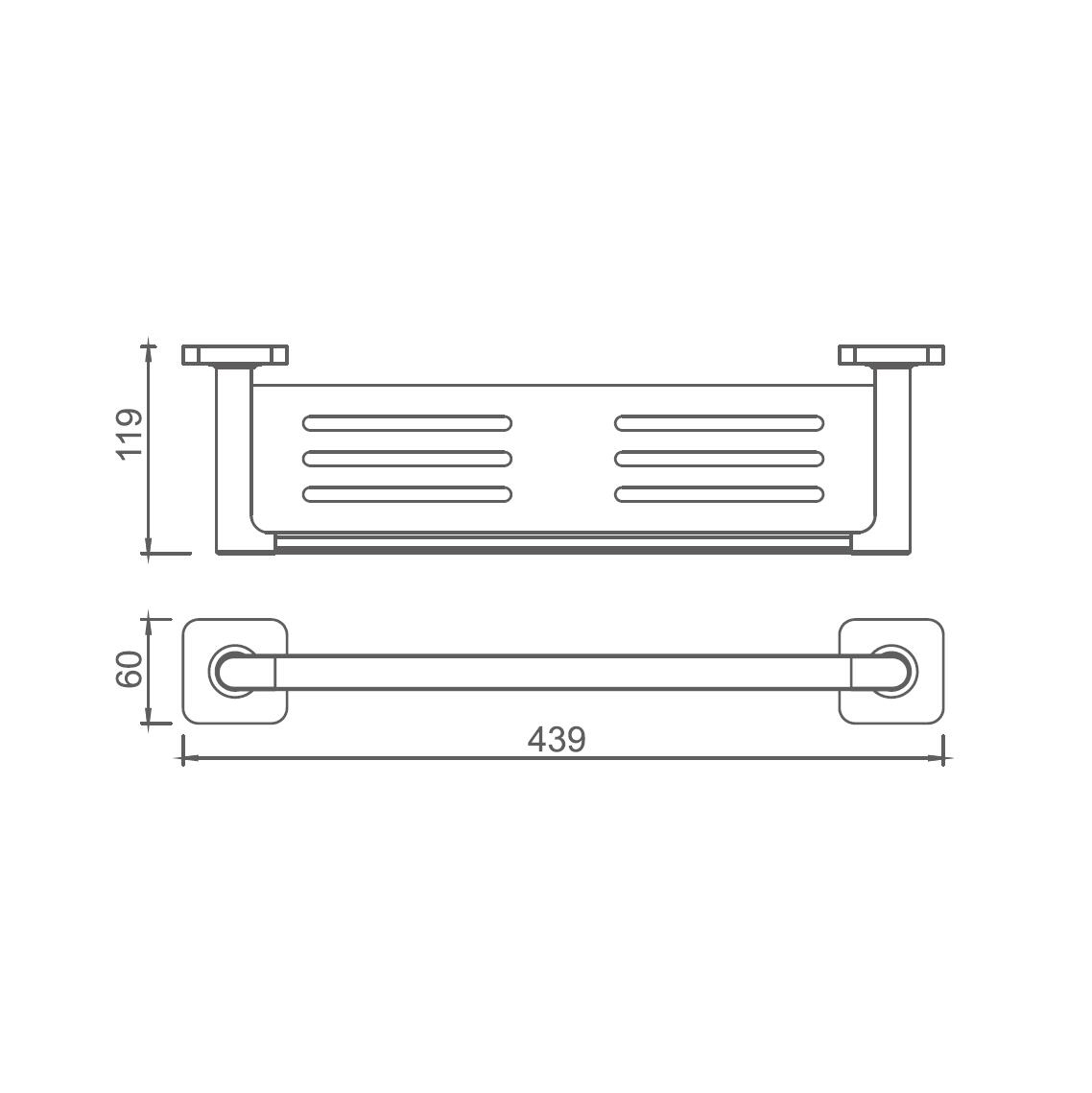 10187B Sleek Bathroom Accessories aes Wall-mounted Shelf