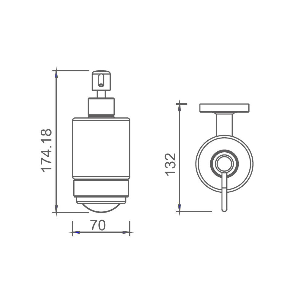 10282 Sleek Bathroom Accessories Brass Soap Dispensator