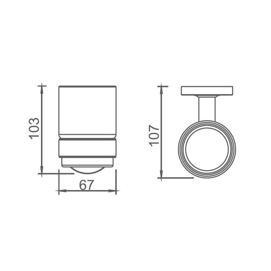 10284 Sleek Bathroom Accessories Brass Tumbler Holder With Glass Cup