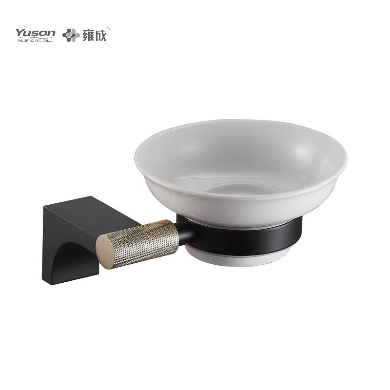 12485 Balnearium nitidum accessiones, acetabula Sapone, cum catino vitreo, Zinc/Brass/SUS Soap possessor, murus equestris (Series 12400)