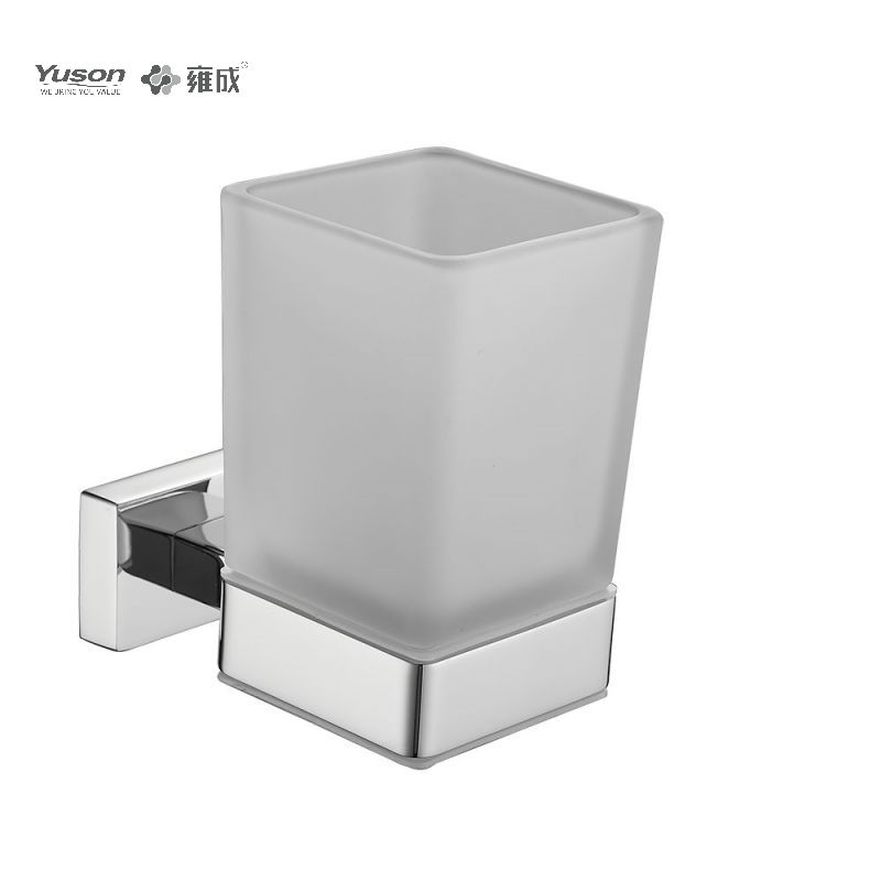 13484 Sleek Bathroom accessiones, possessor Tumbler, cum Frosted/Temperatus Calix vitreus, Zinc/Brass/SUS Tumbler possessor, murus equestris (Series 13400)