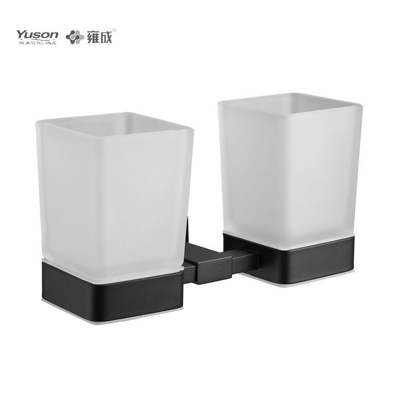 13484D Bathroom accessiones obesae, poculum duplicatum Tumbler possessor, cum calix vitreus Frosted/Temperatus, Zinc/Brass/SUS Tumbler possessor, murus equestris (Series 13400)