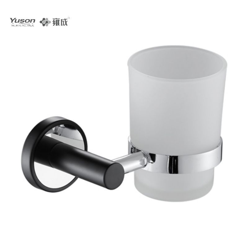 13584 Sleek Bathroom accessiones, possessor Tumbler, cum Frosted/Temperatus Calix vitreus, Zinc/Brass/SUS Tumbler possessor, murus equestris (Series 13500)