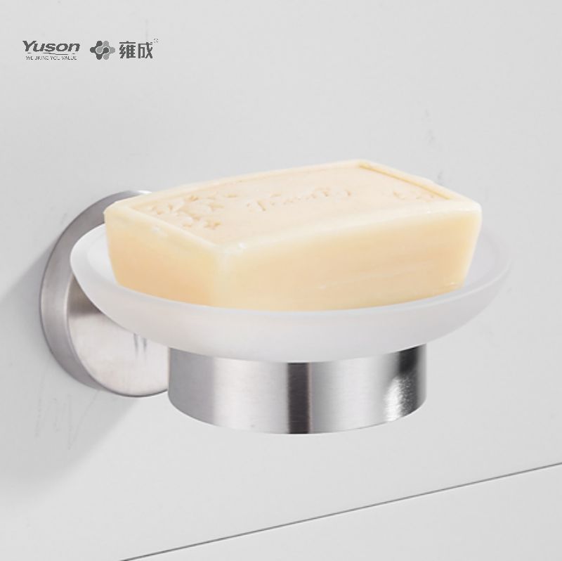 15585 Balnearium nitidum accessiones, acetabula Sapone, cum catino vitreo, Zinc/Brass/SUS Soap possessor, murus equestris (Series 15500)