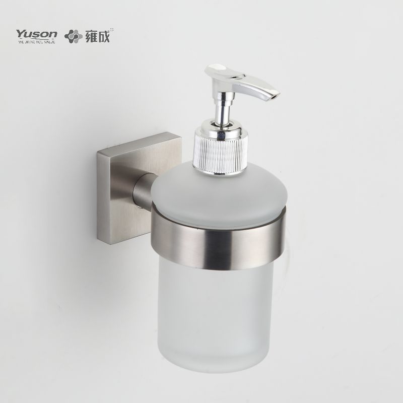 23682 Balnearium nitidum accessiones, Saponis Dispensator, cum Frosted/Temperato Calix vitreo, Zinc/aes/SUS Soap Dispensator, murus equestris (Series 23600)