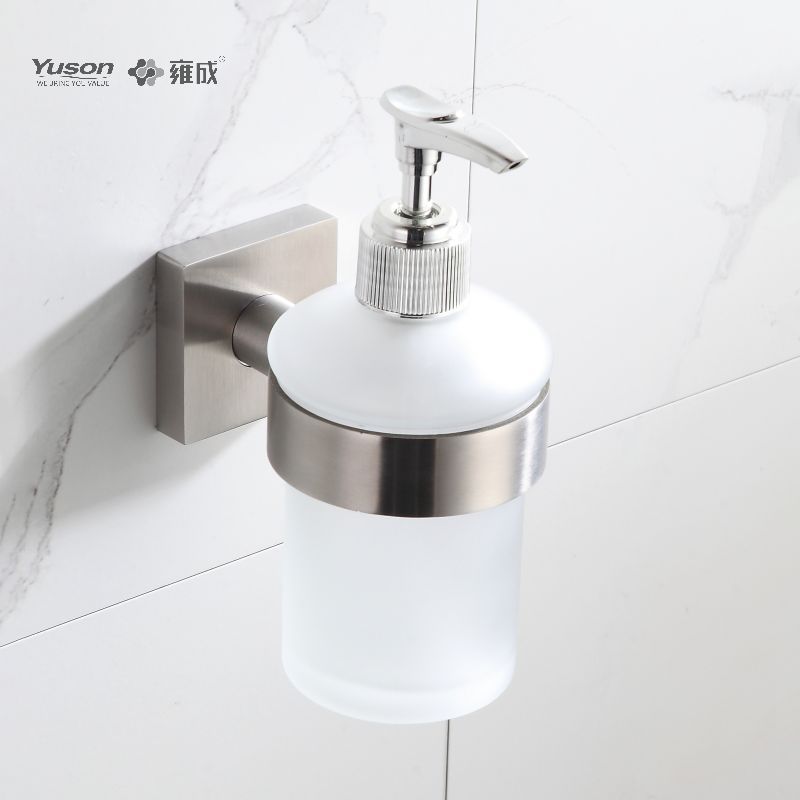 23682 Balnearium nitidum accessiones, Saponis Dispensator, cum Frosted/Temperato Calix vitreo, Zinc/aes/SUS Soap Dispensator, murus equestris (Series 23600)