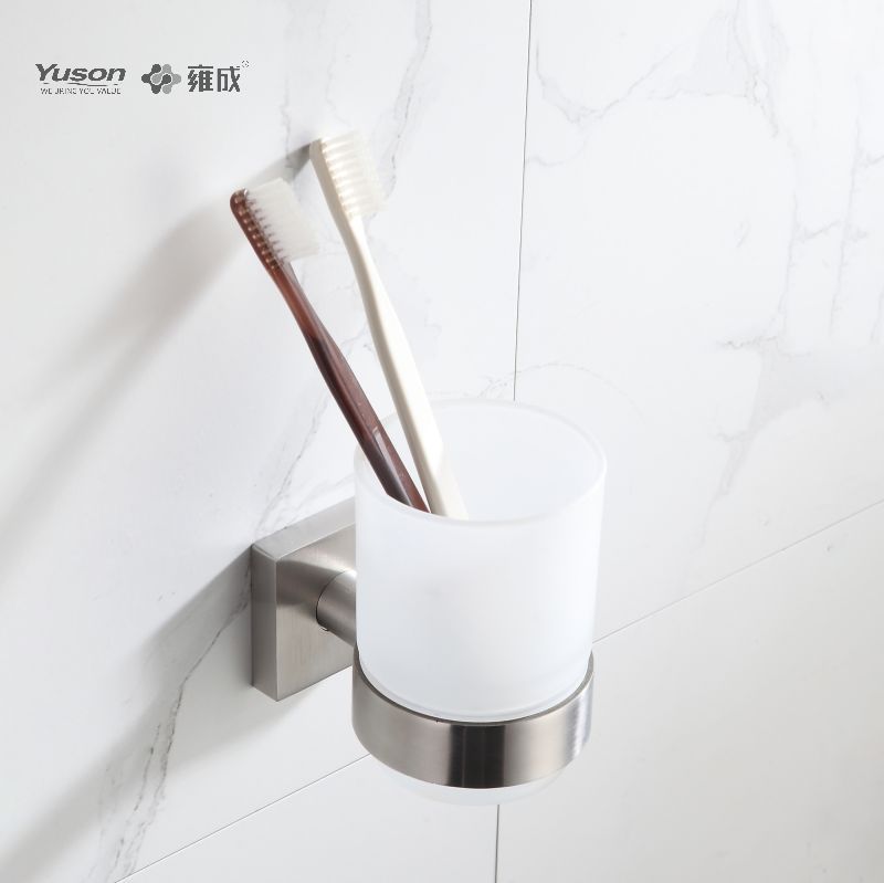 23684 Sleek Bathroom accessiones, possessor Tumbler, cum Frosted/Temperatus Calix vitreus, Zinc/Brass/SUS Tumbler possessor, murus equestris (Series 23600)