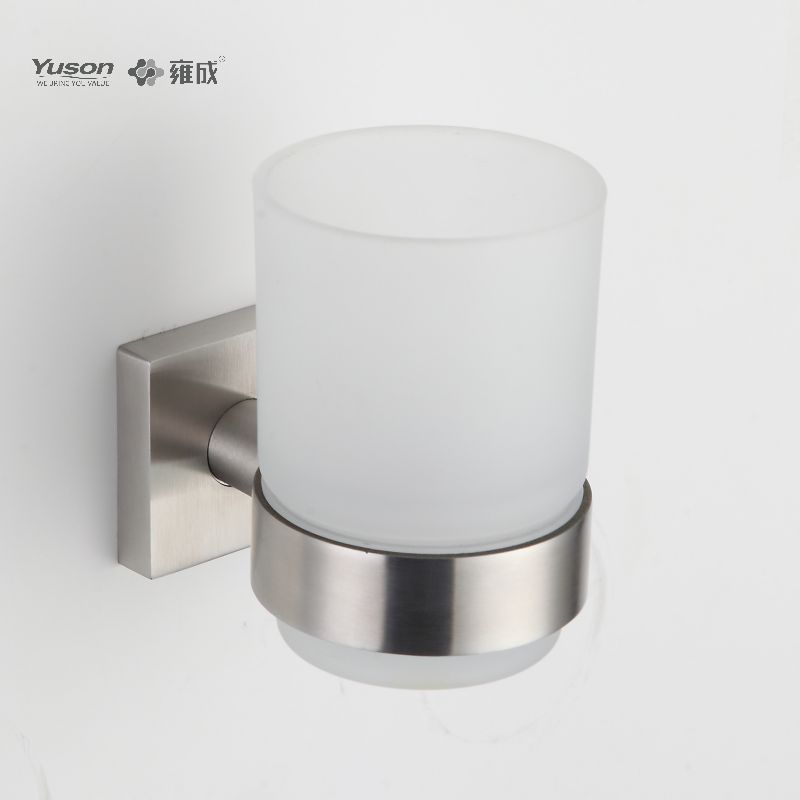 23684 Sleek Bathroom accessiones, possessor Tumbler, cum Frosted/Temperatus Calix vitreus, Zinc/Brass/SUS Tumbler possessor, murus equestris (Series 23600)