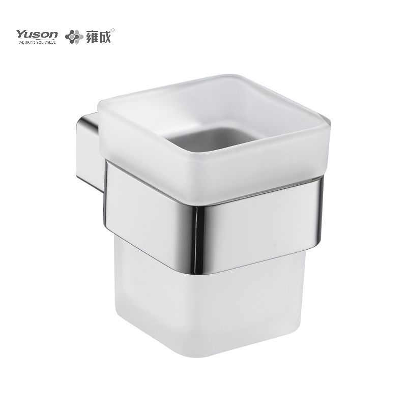 23984 Sleek Bathroom accessiones, possessor Tumbler, cum Frosted/Temperatus Calix vitreus, Zinc/Brass/SUS Tumbler possessor, murus equestris (Series 23900)