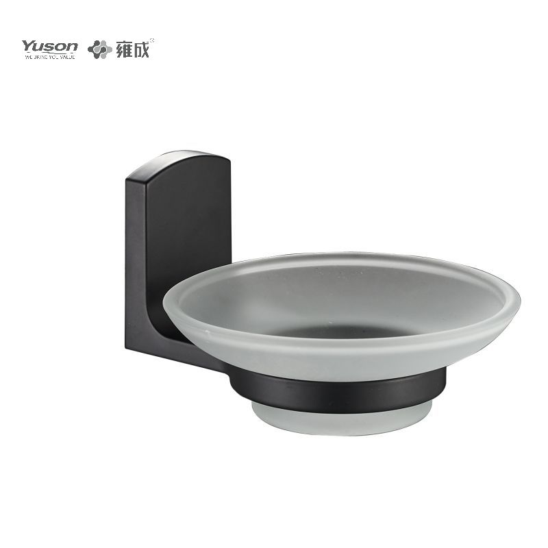 25585 Balnearium nitidum accessiones, acetabula Sapone, cum catino vitreo, Zinc/Brass/SUS Soap possessor, murus equestris (Series 25500)