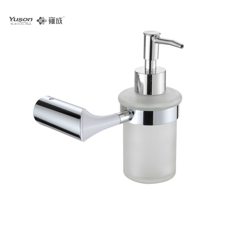 25682 Balnearium nitidum accessiones, Saponis Dispensator, cum Frosted/Temperati Calix vitreus, Zinc/Brass/SUS Soap Dispensator, murus equestris (Series 25600)