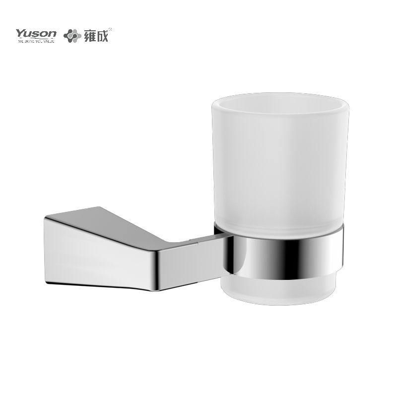 25884 Sleek Bathroom accessiones, possessor Tumbler, cum Frosted/Temperatus Calix vitreus, Zinc/Brass/SUS Tumbler possessor, murus equestris (Series 25800)